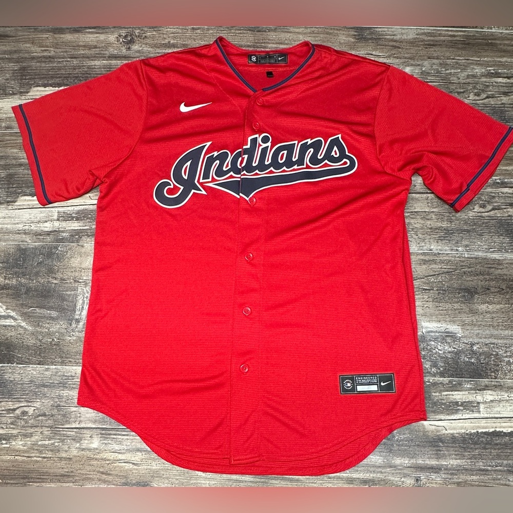 Nike Cleveland Indians Jersey Red MLB Jersey Large Genuine Merchandise - GUC